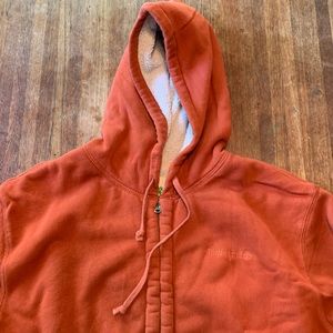 Orange timberland Sherpa lined hoodie size xxl